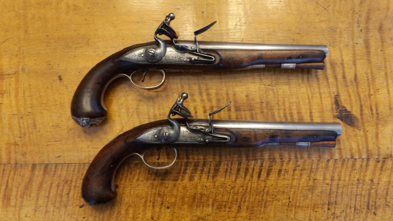 xxSOLDxx PAIR OF SILVER MOUNTED REVOLUTIONARY WAR PISTOLS ...